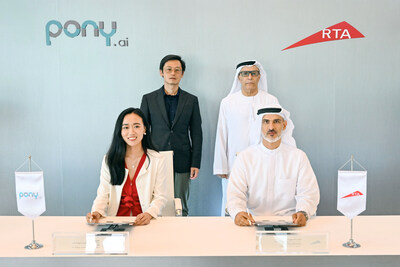 His Excellency Mattar Al Tayer, Director General, Chairman of the Board of Executive Directors of Dubai's Roads and Transport Authority; Mr. Ahmed Hashim Bahrozyan, CEO of Public Transport Agency, RTA; Dr. Leo Wang, Chief Financial Officer of Pony.ai; Ms. Ann Shi, Vice President of Strategy and Business Development of Pony.ai attended the ceremony. His Excellency Mattar Al Tayer, Director General, Chairman of the Board of Executive Directors of Dubai's Roads and Transport Authority; Mr. Ahmed Hashim Bahrozyan, CEO of Public Transport Agency, RTA; Dr. Leo Wang, Chief Financial Officer of Pony.ai; Ms. Ann Shi, Vice President of Strategy and Business Development of Pony.ai attended the ceremony.
