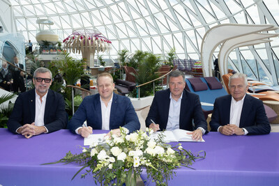 Royal Caribbean welcomed the ultimate family vacation, Star of the Seas, with a star-worthy celebration at the Meyer Turku shipyard in Turku, Finland. Alongside more than 1,250 crew members and partners, Royal Caribbean Group President and CEO Jason Liberty, Royal Caribbean President and CEO Michael Bayley, Meyer Turku CEO Casimir Lindholm and Meyer Turku Chairman Jaakko Eskola marked the moment just a few weeks ahead of Star’s August debut in Port Canaveral (Orlando), Florida. Credit: sbw-photo Royal Caribbean welcomed the ultimate family vacation, Star of the Seas, with a star-worthy celebration at the Meyer Turku shipyard in Turku, Finland. Alongside more than 1,250 crew members and partners, Royal Caribbean Group President and CEO Jason Liberty, Royal Caribbean President and CEO Michael Bayley, Meyer Turku CEO Casimir Lindholm and Meyer Turku Chairman Jaakko Eskola marked the moment just a few weeks ahead of Star’s August debut in Port Canaveral (Orlando), Florida. Credit: sbw-photo