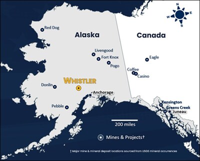 Figure 1: Location map of the Project, the closest large undeveloped gold-copper mineral deposit to Anchorage, Alaska’s largest city. (CNW Group/U.S. GoldMining Inc.)
