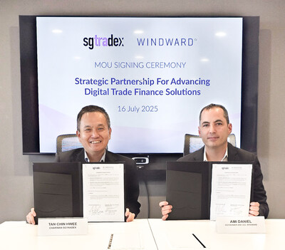From Left: Mr Tan Chin Hwee, Chairman, SGTraDex | Mr Ami Daniel, Co-Founder and CEO, Windward