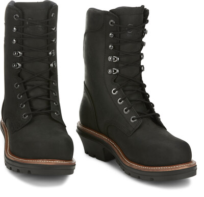 Chippewa Boots Thunderstruck 9-inch Waterproof Nano Comp Toe Logger in Charcoal.