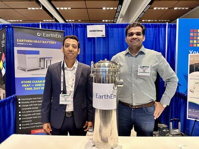 EarthEn Team demonstrating Heat Battery at Re+ Storage, Santa Clara