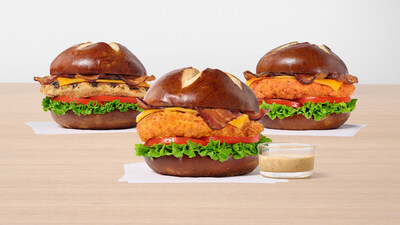 The Pretzel Cheddar Club Sandwich launches nationwide with all three filet options: original, spicy or grilled.