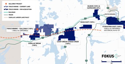 Figure 1 – Fokus Mining’s Expanded Land Package along the Cadillac‑Larder Lake Fault (CNW Group/Fokus Mining Corporation)