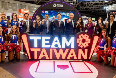 Texas Rangers Six Shooters cheer squad energizes the opening day of the Taiwan Excellence Pavilion at Taiwan Expo 2025 with the Taiwanese signature cheer dance, “Team Taiwan.”