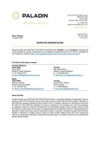 Paladin Energy Ltd. - Investor Presentation (CNW Group/Paladin Energy Ltd)