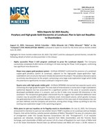 NGEx Reports Q2 2025 Results; Porphyry and High-grade Gold Discoveries at Lunahuasi; Plan to Spin-out Royalties to Shareholders (CNW Group/NGEx Minerals Ltd.)