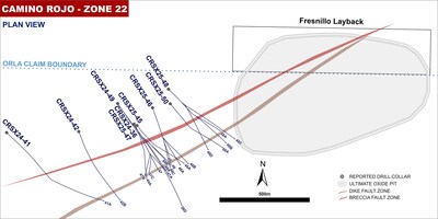 Figure 1: Plan View Showing Location of Reported Drill Holes (CNW Group/Orla Mining Ltd.)