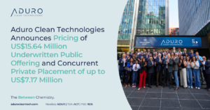 Aduro Clean Technologies Announces Pricing of US$15.64 Million Underwritten Public Offering and Concurrent Private Placement of up to US$7.17 Million