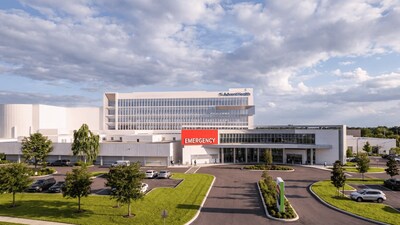 AdventHealth Carrollwood’s future patient tower is a key part of the hospital’s expansion that will increase inpatient capacity and support more advanced, specialized care in Central Hillsborough County. (Rendering: HuntonBrady)