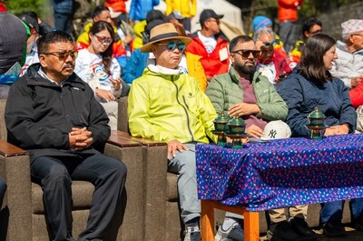 Chairman Kang Tae Sun of BYN BLACKYAK Group (second from left) and other distinguished guests attend the “Himalayan Climate Charter 2026: Namche Summit.”