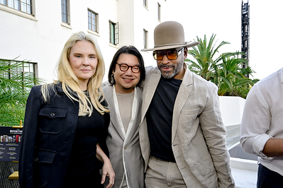 (L-R) Cornelia Guest, Kevin Kwan, and Stefan Campbell celebrated the 2026 Booktique Awards at Chateau Marmont on June 9, 2026 in Los Angeles, California. (Photo by John Sciulli/Getty Images for Booktique)