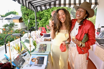 (L-R) Jasmine Benjamin and Karon Davis celebrated the 2026 Booktique Awards at Chateau Marmont on June 9, 2026 in Los Angeles, California. (Photo by John Sciulli/Getty Images for Booktique)