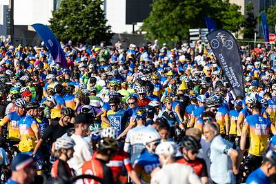 Riders gather for the start of The 2026 Princess Margaret Cancer Foundation Ride