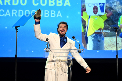 LOS ANGELES, CALIFORNIA - JUNE 04: Riccardo Cubba wins Ceramide Breakout Star during the CeraVe Global CerAwards at The Wiltern on June 04, 2026 in Los Angeles, California. (Photo by Vivien Killilea/Getty Images for CeraVe)