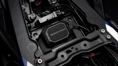 Hidden installation: the XR-1 main unit tucks discreetly inside the bike's bodywork. Hidden installation: the XR-1 main unit tucks discreetly inside the bike's bodywork.
