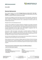 Title - Director Retirements (CNW Group/Westgold Resources Limited)