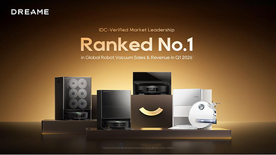 Dreame ranked No.1 in Global Robot Vacuum Sales & Revenue, according to International Data Corporation (IDC)