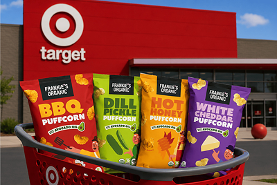 For its Target debut, Frankie’s will offer four avocado oil Puffcorn varieties, including an exclusive Hot Honey flavor alongside White Cheddar, Dill Pickle and BBQ.