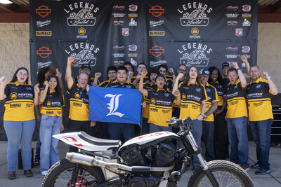 15 Tennessee career and technical education (CTE) students from LaVergne High School reveal the one-of-a-kind Flat Track-inspired race motorcycle they built as part of Northern Tool + Equipment's Legends Build: Student Challenge.