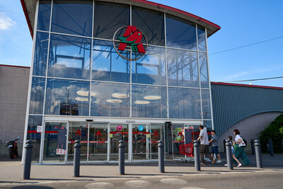 Entrance to one of 19 Auchan Hungary hypermarkets