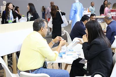 Discussions at the INTCO Medical booth Discussions at the INTCO Medical booth