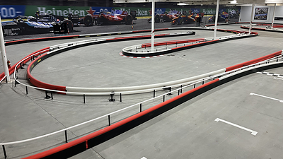 The indoor karting track at K1 Speed in Irondale.