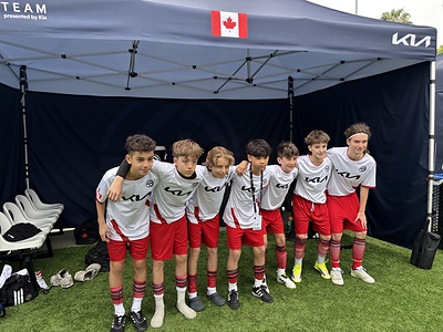 Seven youth represented Canada at the Kia Official Match Ball Carrier Cup