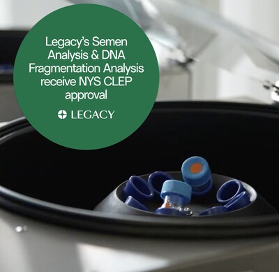 Legacy, the leading male fertility clinic in the United States, clears New York’s stringent pre-market review of laboratory-developed tests for both of its core andrology assays, semen analysis and DNA fragmentation analysis.