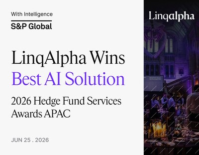 LinqAlpha Wins Best AI Solution, 2026 Hedge Fund Services Awards APAC