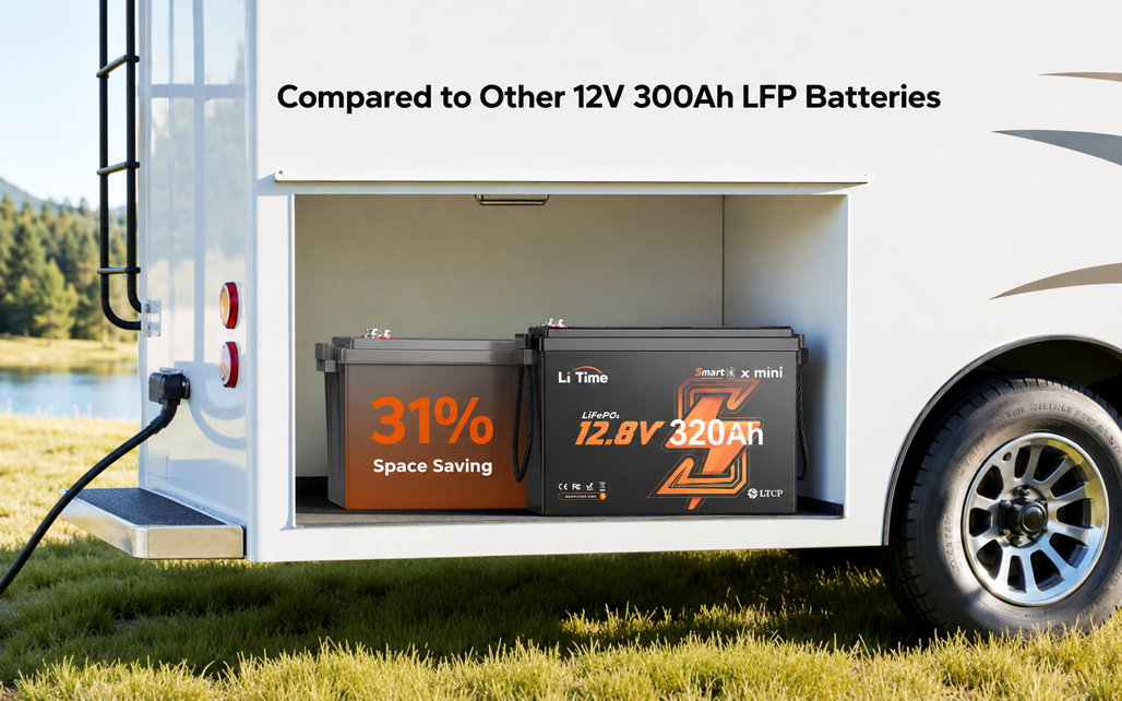LiTime 12V 320Ah Mini Bluetooth Lithium Battery