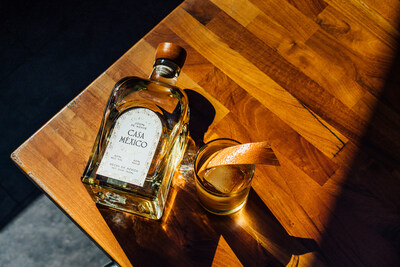 Casa México Tequila bottle alongside a cocktail.