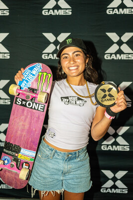 Monster Energy's Arisa Trew from Australia Claims Gold in Women's Skateboard Park at X Games Sacramento 2026 (PRNewsfoto/Monster Energy)