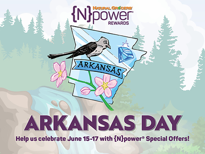 Natural Grocers® will celebrate New Arkansas Day by honoring {N}power® members with a freebie and extra savings June 15–17 at all Arkansas locations.