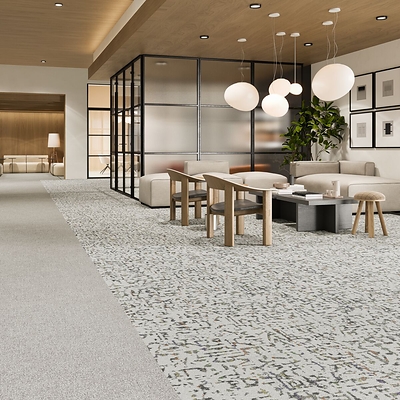 Transcribe™, Tarkett's premier carpet tile and luxury vinyl tile collection of 2026, translates the visual language of human expression into textured, dynamic patterns. Ideal for workplace settings, the collection gives every space a sense of identity and connection. Transcribe includes four carpet styles available in nine shared colorways, as well as six LVT styles with four colorways each. 