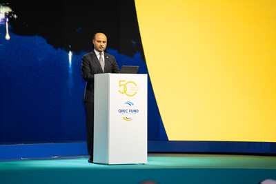 OPEC Fund President Abdulhamid Alkhalifa speaks at the 2026 Development Forum