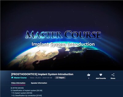The thumbnail for the ‘Implant System Introduction’ lecture, the most-watched content on Denall TV India