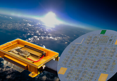 Pilot Photonics’ OFGU harnesses integrated photonics for the Space market. Wafer image courtesy of Fraunhofer HHI. Pilot Photonics’ OFGU harnesses integrated photonics for the Space market. Wafer image courtesy of Fraunhofer HHI.