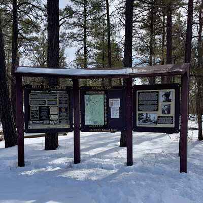 A 2024 Polaris Fund for Outdoor Recreation grant helped fund new kiosk panels for the Kelly Motorized Trail System on the Coconino National Forest. The NFF worked with Tread Lightly! to produce kiosk panels for five trailheads.