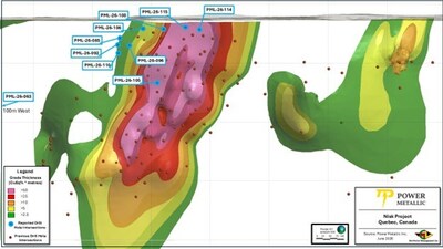 Figure 1 – Lion Zone MRE Drill holes reported in this news release (CNW Group/Power Nickel Inc.)