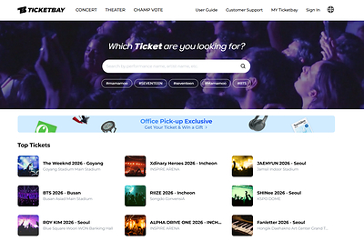 [Photo] Ticketbay Global Service Homepage
