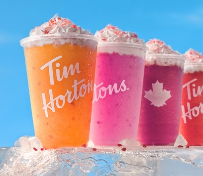 Try the Tims® summer menu: Crispy Chicken Sandwich and NEW Poppin’ Frozen QuenchersTM, plus hot deals on cold beverages