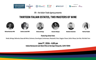 Masterclass “Thirteen Italian Estates, Two Masters of Wine”, organized by ITA – the Italian Trade Agency in collaboration with Veronafiere and Vinitaly