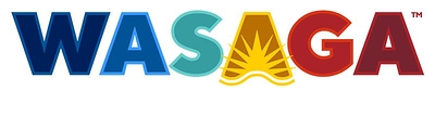 The official rainbow coloured Tourism logo of the Town of Wasaga Beach.