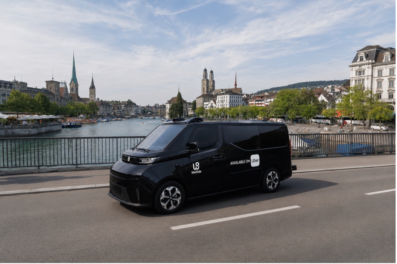 Illustration of WeRide and Uber's Robotaxi GXR in Zurich