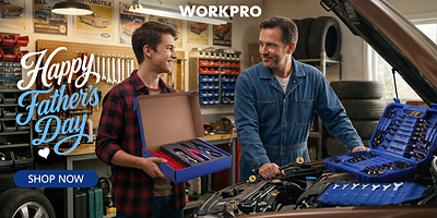 From cordless drills and saws to versatile hand tools, multi-tools, gardening and essential kits, WORKPRO has something for every dad in your life—make his day with reliable tools built to tackle any project.  