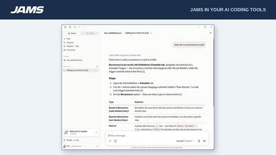 JAMS MCP answers JAMS how-to questions inside AI tools like Claude and Cursor, using the model that tool already runs. JAMS MCP answers JAMS how-to questions inside AI tools like Claude and Cursor, using the model that tool already runs.