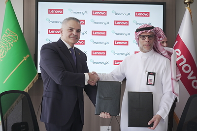 Ross Jatou, Chief Executive Officer of MemryX and Salman Faqeeh, Vice President and General Manager, Saudi Arabia, Lenovo
