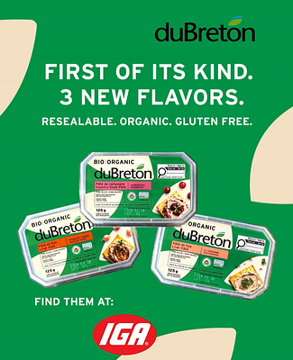 duBreton introduces three new organic pâtés in IGA. 