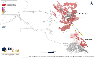 Figure 2: True North – Plan View with 007 and 710-711 Zone Locations